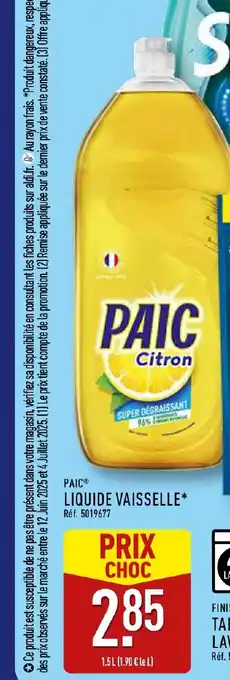 ALDI PAIC Liquide vaisselle offre