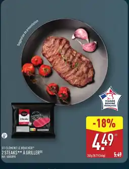ALDI ST-CLÉMENT LE BOUCHER 2 Steaks à griller offre