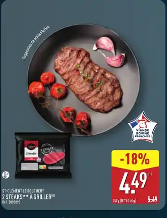 ALDI ST-CLÉMENT LE BOUCHER 2 Steaks à griller offre