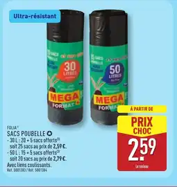 ALDI FOLIA Sacs poubelle offre