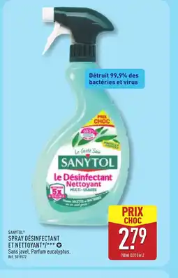 ALDI SANYTOL Spray désinfectant et nettoyant offre