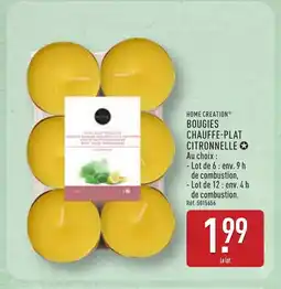 ALDI HOME CREATION Bougies chauffe-plat citronnelle offre