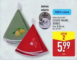 ALDI HOME CREATION Essuie-mains ronds offre