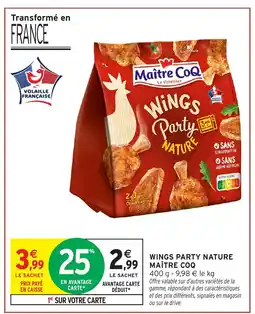 Intermarché Express MAÎTRE COQ Wings party nature offre