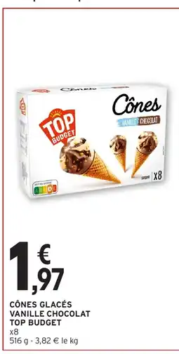 Intermarché Express TOP BUDGET Cônes glacés vanille chocolat offre