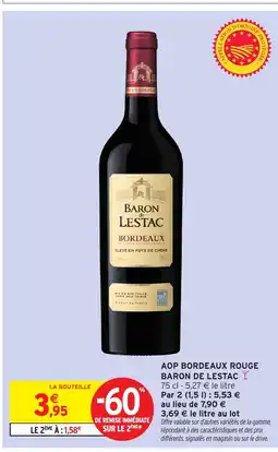 Intermarché Express BARON DE LESTAC Aop bordeaux rouge offre