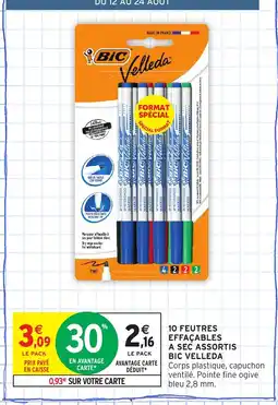 Intermarché Express BIC VELLEDA 10 Feutres effacables a sec assortis offre