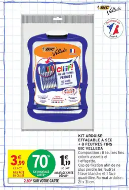 Intermarché Express BIC VELLEDA Kit ardoise effaçable a sec + 8 feutres fins offre