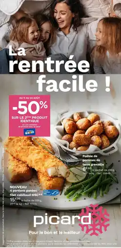 Picard 4 portions panées filet cabillaud MSC offre