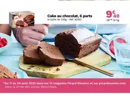 Picard Cake au chocolat, 6 parts offre