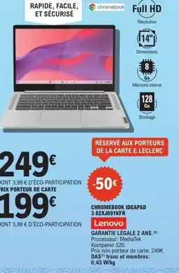 E.Leclerc Espace Culturel LENOVO Chromebook ideapad offre