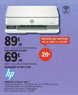 E.Leclerc Espace Culturel HP Imprimante hp envy 6130E offre