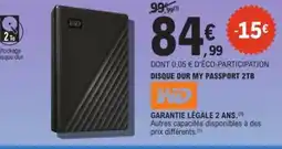 E.Leclerc Espace Culturel WD Disque dur my passport offre