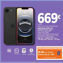 E.Leclerc Espace Culturel IPHONE 16E Smartphone offre