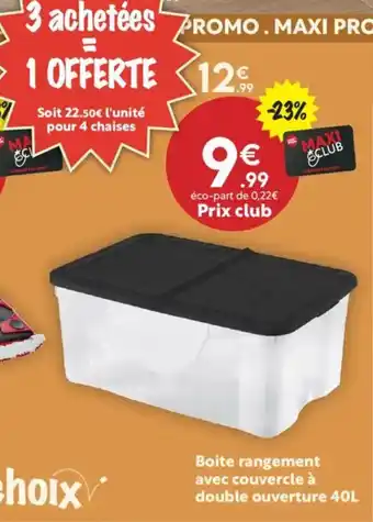 Maxi Bazar Boite rangement avec couvercle à double ouverture offre