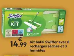Maxi Bazar Kit balai Swiffer avec 8 recharges sèches et 3 humides offre