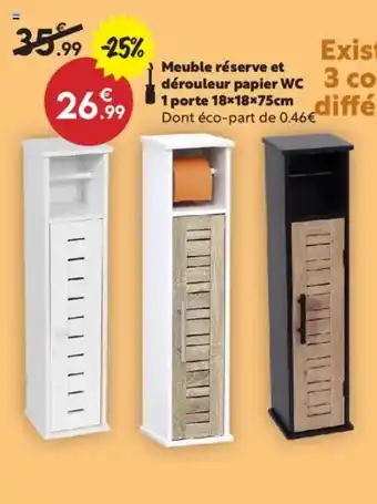 Maxi Bazar Meuble réserve et dérouleur papier WC offre