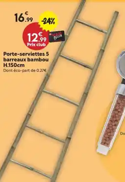 Maxi Bazar Porte-serviettes 5 barreaux bambou offre