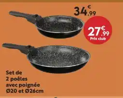 Maxi Bazar Set de 2 poêles avec poignée offre