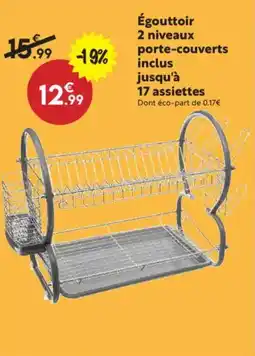 Maxi Bazar Égouttoir 2 niveaux porte-couverts offre