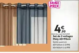 Maxi Bazar Set de 2 voilages Moly offre