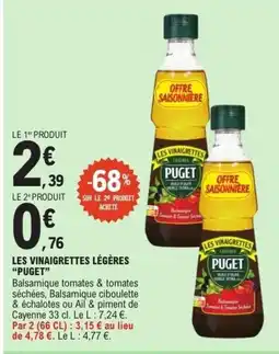 E.Leclerc PUGET Les vinaigrettes légères offre