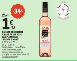 E.Leclerc FRUITS & WINE Boisson aromatisée à base de vin rosé pamplemousse offre