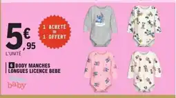 E.Leclerc Body manches longues licence bebe offre