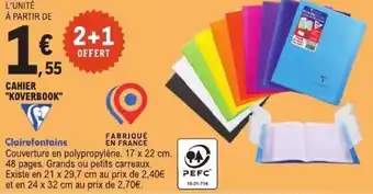E.Leclerc CLAIREFONTAINE Cahier koverbook offre