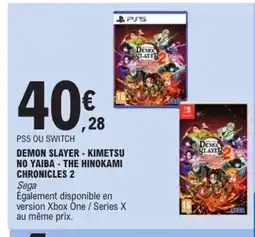E.Leclerc Demon slayer - kimetsu no yaiba - the hinokami chronicles 2 offre