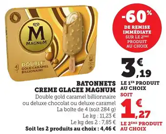 Bi1 Batonnets creme glacee magnum offre