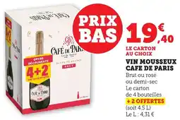 Bi1 Vin mousseux cafe de paris offre