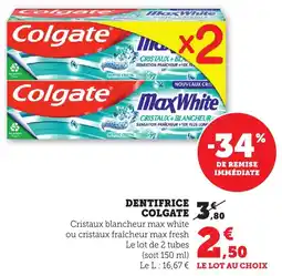 Bi1 Dentifrice colgate offre