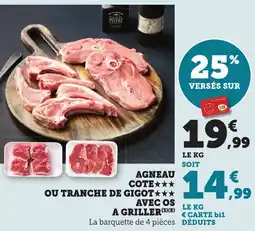 Bi1 Agneau cote ou tranche de gigot avec os a griller offre