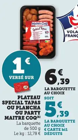 Bi1 Plateau special tapas ou plancha ou party maitre coq offre