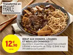 Intermarché Boeuf aux oignons, légumes et nouilles chinoises offre