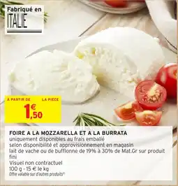 Intermarché Foire a la mozzarella et a la burrata offre