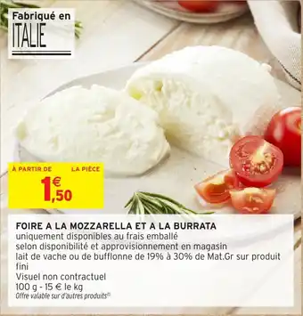 Intermarché Foire a la mozzarella et a la burrata offre