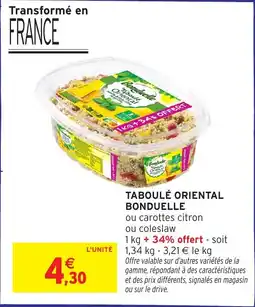 Intermarché Taboulé oriental bonduelle offre