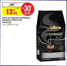 Intermarché Café en grains espresso barista perfetto lavazza offre
