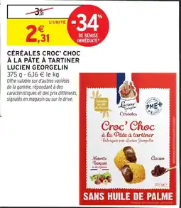 Intermarché Céréales croc' choc à la pâte à tartiner lucien georgelin offre