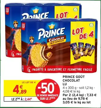Intermarché Prince goût chocolat lu offre