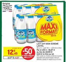 Intermarché LACTEL MAXI FORMAT 10x1L offre