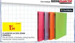 Intermarché CLASSEUR A4 DOS 20MM DOMEDIA offre