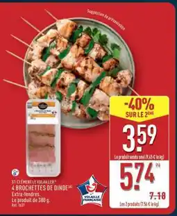 ALDI 4 Brochettes de Dinde offre