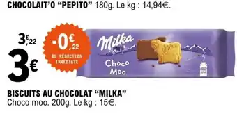 E.Leclerc BISCUITS AU CHOCOLAT 'MILKA' offre