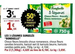 E.Leclerc Les 3 Légumes Surgelés 'Bonduelle' offre