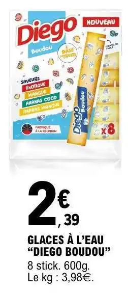 E.Leclerc GLACES À L’EAU “DIEGO BOUDOU” offre