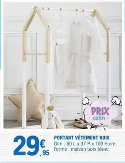 E.Leclerc PORTANT VÊTEMENT BOIS offre