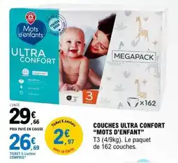 E.Leclerc COUCHES ULTRA CONFORT “MOTS D’ENFANT” offre